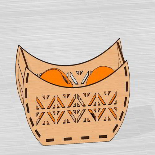 طرح سبد هدیه میوه برش خورده با لیزر فایل - laser cut wood fruit gift basket - برای دستگاه CNC چوب و لیزر (سی ان سی)