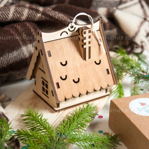 طرح قالب خانه آویز چوبی برش لیزری - laser cut wood hanging house template ve - برای دستگاه CNC چوب و لیزر (سی ان سی)