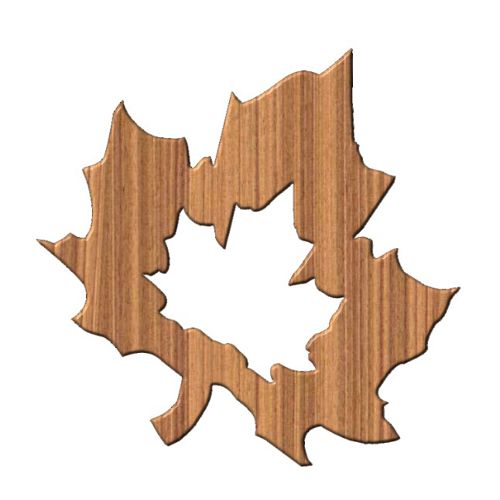 طرح برش لیزری چوب برگ افرا - laser cut wood maple leaf cutout ve - برای دستگاه CNC چوب و لیزر (سی ان سی)