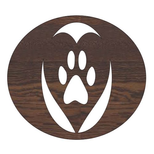 طرح پنجه چوبی برش لیزری سگ کارت هدیه - laser cut wood paw print dog gift tag ve - برای دستگاه CNC چوب و لیزر (سی ان سی)