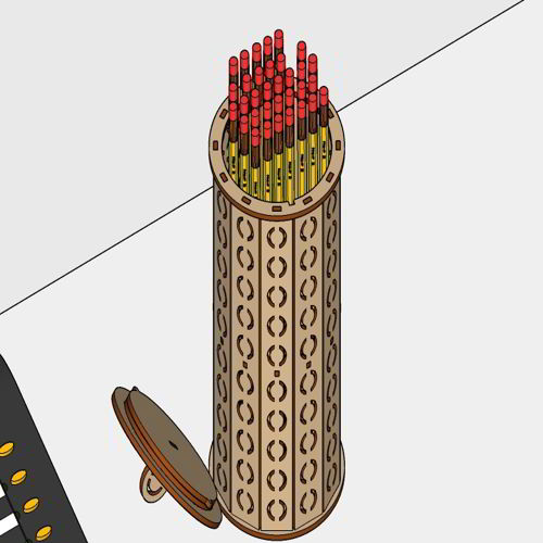 طرح قلم چوبی برش لیزری جا مداد پایه مداد سازماندهنده 3mm - laser cut wood pen holder pencil stand desk organizer 3mm ve - برای دستگاه CNC چوب و لیزر (سی ان سی)