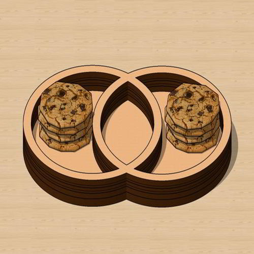 طرح سینی پذیرایی چوبی برش خورده با لیزر - laser cut wood serving tray ve - برای دستگاه CNC چوب و لیزر (سی ان سی)
