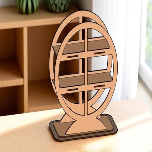 طرح پایه چوبی برش لیزری نمایشگر قفسه - laser cut wood stand display shelf ve - برای دستگاه CNC چوب و لیزر (سی ان سی)
