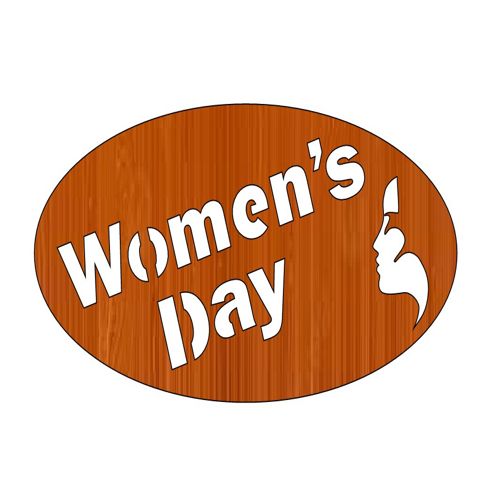 طرح برچسب چوبی برش لیزری چهره زن روز جهانی مارس - laser cut wood tag woman face international womens day 8 march ve - برای دستگاه CNC چوب و لیزر (سی ان سی)
