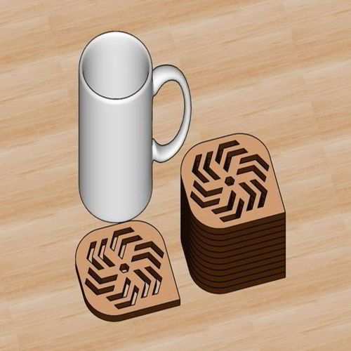 طرح لیزر برش چوب چای زیرلیوانی - laser cut wood tea coaster design - برای دستگاه CNC چوب و لیزر (سی ان سی)