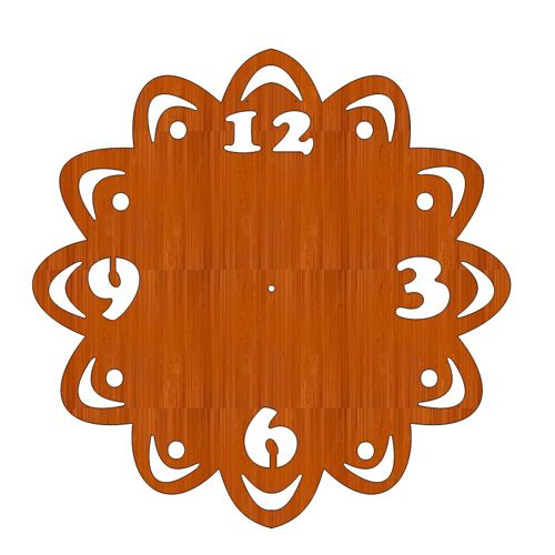طرح ساعت دیواری چوبی برش لیزری دکور برش - laser cut wood wall clock decor cutout ve - برای دستگاه CNC چوب و لیزر (سی ان سی)