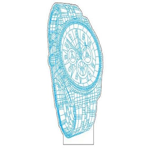 طرح ساعت مچی برش لیزری سه بعدی توهم LED چراغ شب اکریلیک - laser cut wristwatch 3d illusion led night light acrylic ve - برای دستگاه CNC چوب و لیزر (سی ان سی)