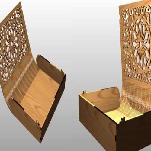 طرح جعبه برش لیزری چوبی برای کتاب کتاب - laser wooden cut box for book - برای دستگاه CNC چوب و لیزر (سی ان سی)