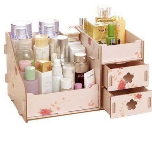 طرح جعبه آرایشی چوبی برش لاسکر کات - lasker cut wooden cosmetic box makeup organizer box ve - برای دستگاه CNC چوب و لیزر (سی ان سی)
