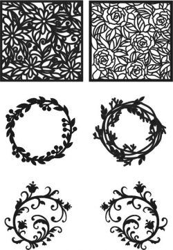 طرح قاب لورل برای برش لیزر cnc - laurel frame for laser cut cnc ve - برای دستگاه CNC چوب و لیزر (سی ان سی)