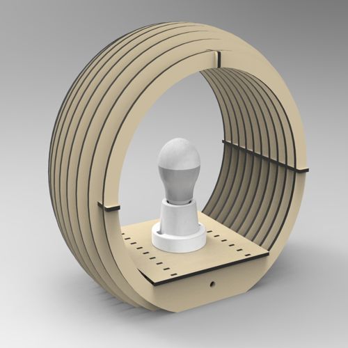 طرح یک چراغ رومیزی گوی - layout of a table lamp sphere - برای دستگاه CNC چوب و لیزر (سی ان سی)
