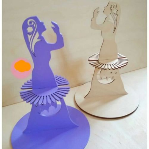طرح جای دستمال دختر مسلمان برای برش لیزری پوشش گیاهی - layout of muslim girl napkin holder for laser cutting ve - برای دستگاه CNC چوب و لیزر (سی ان سی)