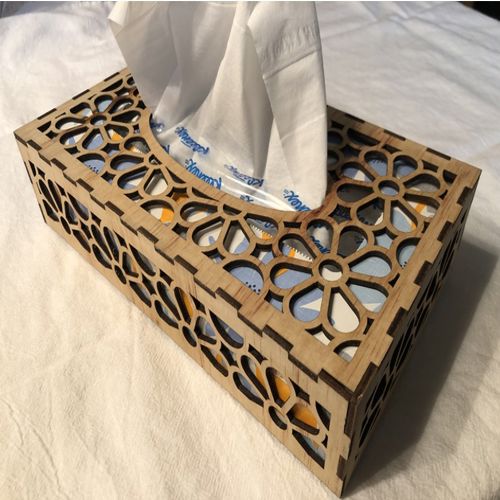 طرح جعبه دستمال 3 برای برش لیزری - layout of tissue box 3 for laser cut - برای دستگاه CNC چوب و لیزر (سی ان سی)