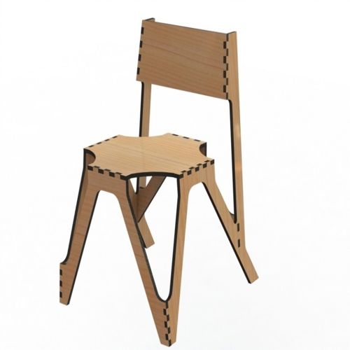 طرح صندلی چوبی برای برش لیزری - layout of wooden chair 3 for laser cut - برای دستگاه CNC چوب و لیزر (سی ان سی)