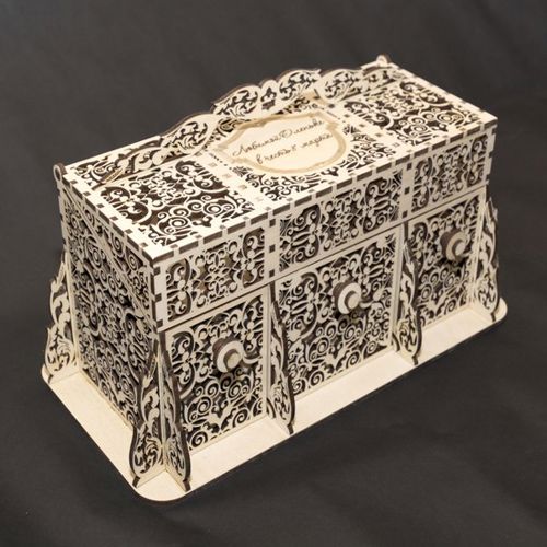 طرح جعبه عطر چوبی برای برش لیزری - layout of wooden perfume box for laser cut ve - برای دستگاه CNC چوب و لیزر (سی ان سی)
