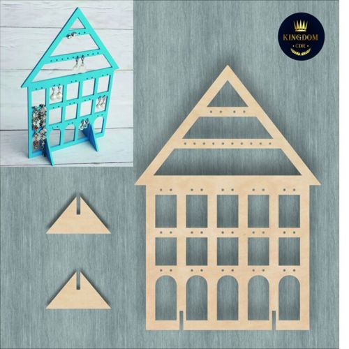 طرح سازمان دهنده برای گوشواره‌ها برای برش لیزری - layout organizer for earrings for laser cutting ve - برای دستگاه CNC چوب و لیزر (سی ان سی)