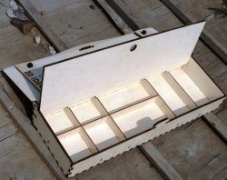 طرح جعبه قلاده دو محفظه برای برش لیزری - leash box two compartments for laser cut ve - برای دستگاه CNC چوب و لیزر (سی ان سی)