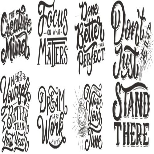طرح مجموعه نقل قول های حروفی برای برش لیزری - lettering quotes set for laser cut ve - برای دستگاه CNC چوب و لیزر (سی ان سی)