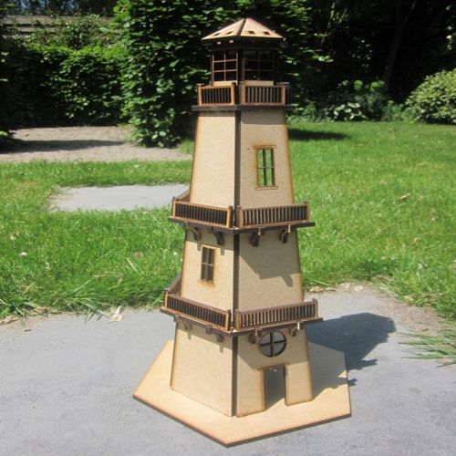 طرح کیت مدل سه بعدی فانوس دریایی اسباب بازی 4 میلی متر ام دی اف - lighthouse 3d model kit toy 4mm mdf - برای دستگاه CNC چوب و لیزر (سی ان سی)