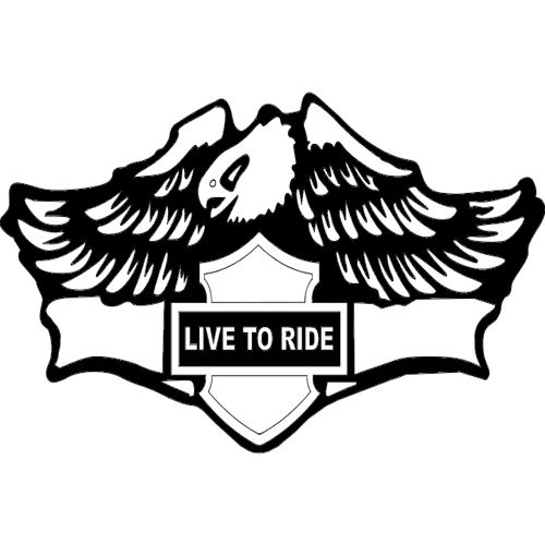 طرح لوگو برای سوار شدن - live to ride logo - برای دستگاه CNC چوب و لیزر (سی ان سی)