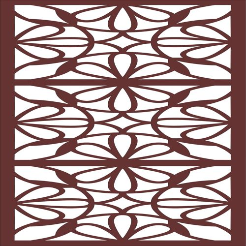 طرح گلدار یکپارچه اتاق نشیمن برای برش لیزری - living room grill floral seamless design for laser cutting - برای دستگاه CNC چوب و لیزر (سی ان سی)