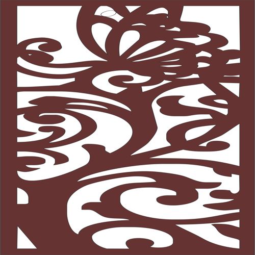 طرح گلدار یکپارچه برای اتاق نشیمن برای برش لیزر - living room screen floral seamless design for laser cutiing ve - برای دستگاه CNC چوب و لیزر (سی ان سی)