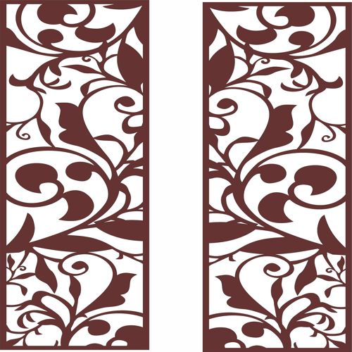 طرح الگوی درز گلدار اتاق نشیمن برای برش لیزری - living room screen floral seamless pattern for laser cut ve - برای دستگاه CNC چوب و لیزر (سی ان سی)