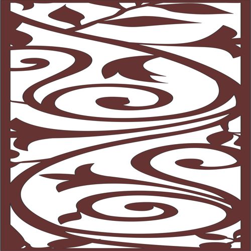 طرح الگوی گلدار درز صفحه نمایش اتاق نشیمن برای برش لیزری قاب - living room screen floral seamless pattern for laser cutiing ve - برای دستگاه CNC چوب و لیزر (سی ان سی)