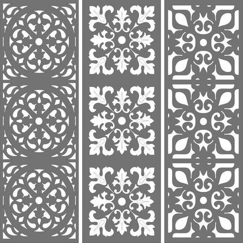 طرح الگوی گل کباب گلدار اتاق نشیمن لیزر - living room seamless floral grill pattern for laser cutting - برای دستگاه CNC چوب و لیزر (سی ان سی)