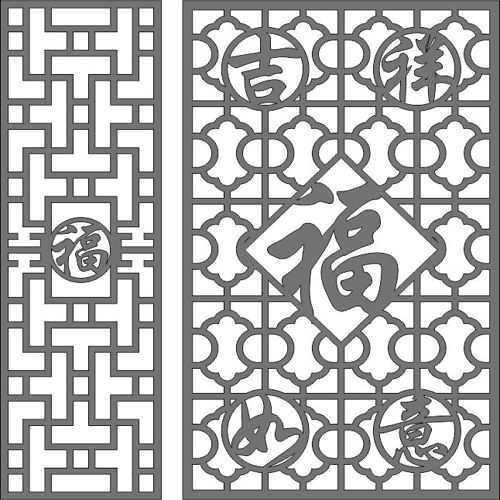 طرح مجموعه پنل‌های شبکه‌ای گلدار درز اتاق نشیمن برای برش لیزری قاب - living room seamless floral lattice panels set for laser cut ve - برای دستگاه CNC چوب و لیزر (سی ان سی)