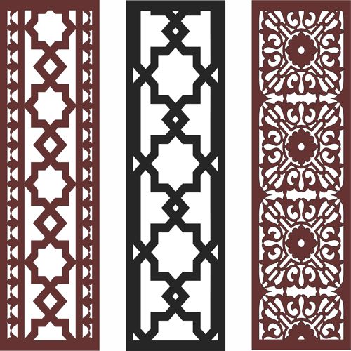 طرح مجموعه پرده گلدار یکپارچه اتاق نشیمن برای برش لیزری - living room seamless floral screen set for laser cut ve - برای دستگاه CNC چوب و لیزر (سی ان سی)