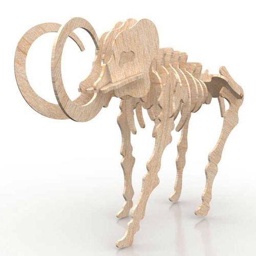طرح پازل سه بعدی ماموت روتر سی ان سی - mammoth 3d puzzle cnc router - برای دستگاه CNC چوب و لیزر (سی ان سی)