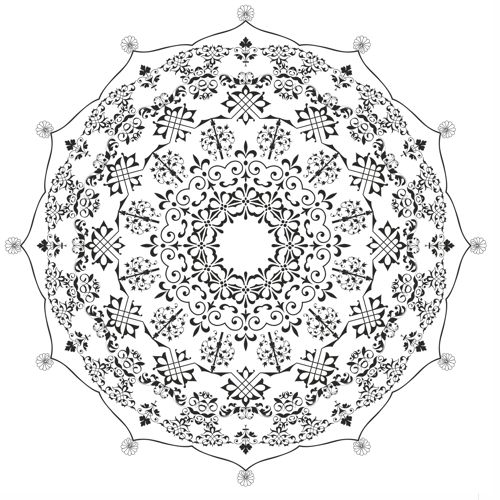 طرح ماندالا د زیورآلات زیورآلات - mandala de ornament ve - برای دستگاه CNC چوب و لیزر (سی ان سی)