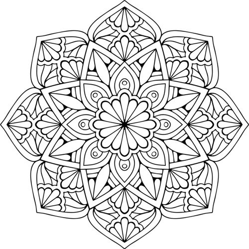 طرح ماندالا گل ستاره تزئین - mandala floral star ornament ve - برای دستگاه CNC چوب و لیزر (سی ان سی)