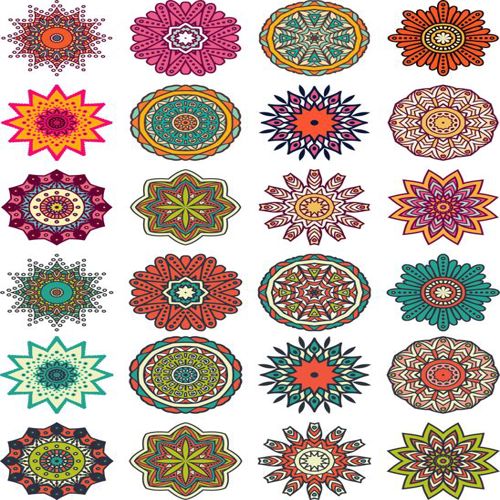 طرح ماندالا گل موتیف تزئین - mandala flower motif ornament ve - برای دستگاه CNC چوب و لیزر (سی ان سی)