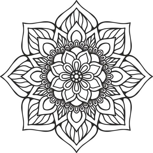 طرح ماندالا هندی تزئین - mandala indian ornament ve - برای دستگاه CNC چوب و لیزر (سی ان سی)