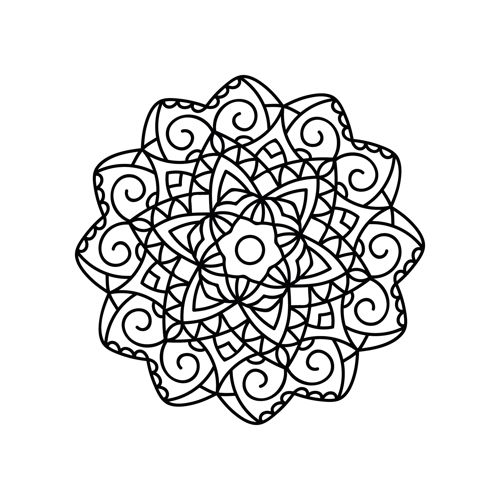 طرح ماندالا وکتور زینت - mandala vector ornament - برای دستگاه CNC چوب و لیزر (سی ان سی)