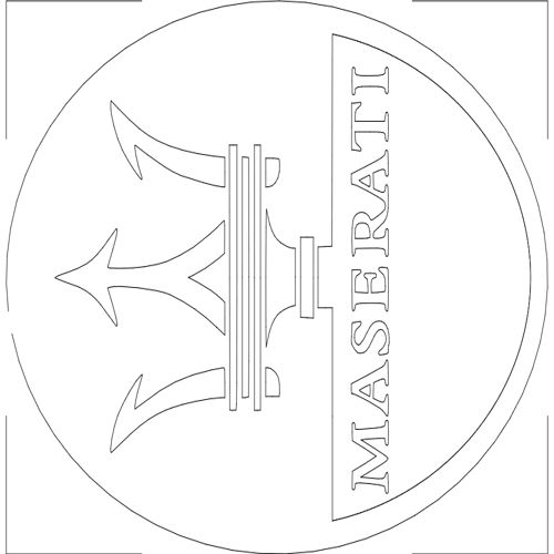 طرح لوگوی مازراتی - maserati logo - برای دستگاه CNC چوب و لیزر (سی ان سی)