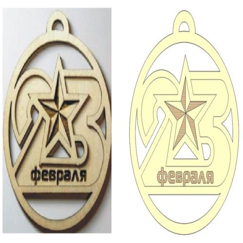 طرح مدال برای فوریه به مدافع برای برش لیزری - medal for february 23 to the defender for laser cut ve - برای دستگاه CNC چوب و لیزر (سی ان سی)