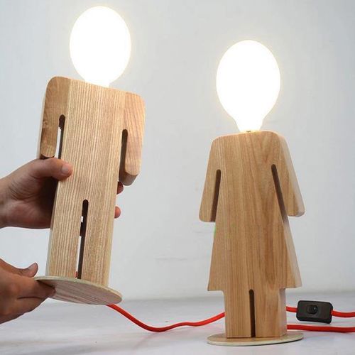 طرح چراغ چوبی مردانه و زنانه برای برش لیزری - men and women wooden lamp for laser cutting - برای دستگاه CNC چوب و لیزر (سی ان سی)