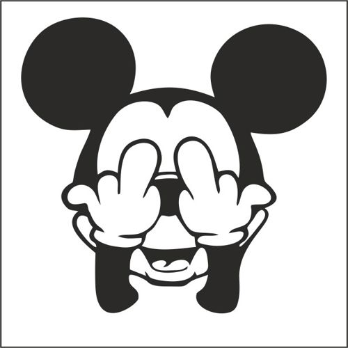 طرح برچسب میکی موس برای برش لیزری - mickey sticker for laser cut ve - برای دستگاه CNC چوب و لیزر (سی ان سی)