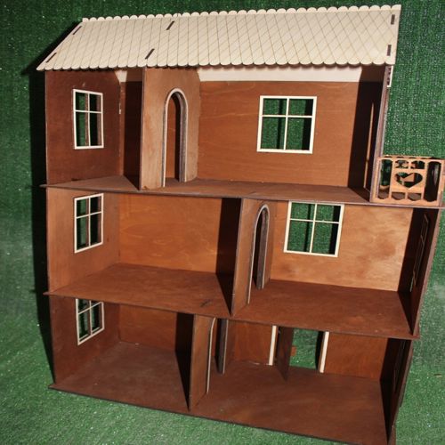طرح خانه عروسکی مینیاتوری میلی‌متری برای برش لیزری - miniature dollhouse 3mm for laser cut ve - برای دستگاه CNC چوب و لیزر (سی ان سی)