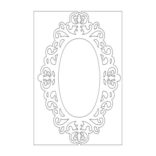 طرح آینه - mirror 04 - برای دستگاه CNC چوب و لیزر (سی ان سی)