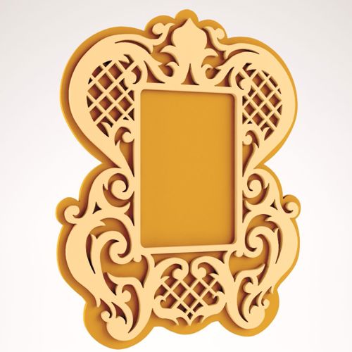 طرح قاب آینه گلدار تزئینی - mirror floral frame decorative - برای دستگاه CNC چوب و لیزر (سی ان سی)