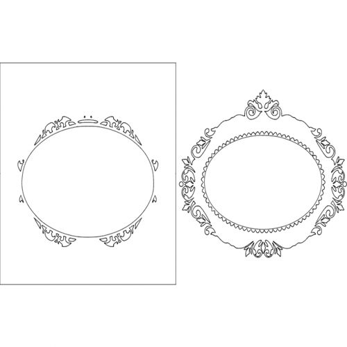 طرح قاب آینه 0 - mirror frame 05 - برای دستگاه CNC چوب و لیزر (سی ان سی)