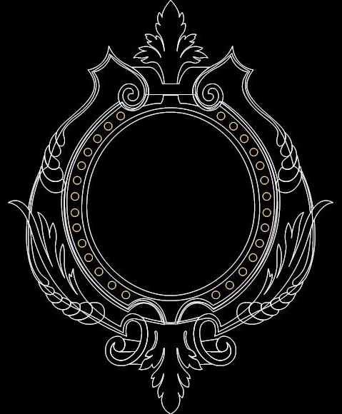 طرح قاب آینه 0 0 - mirror frame 0550 - برای دستگاه CNC چوب و لیزر (سی ان سی)