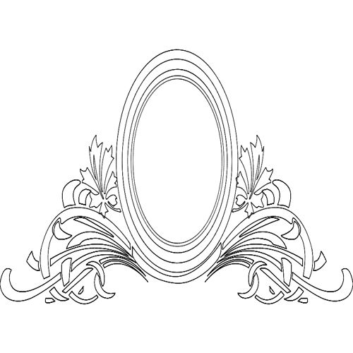 طرح قاب آینه گل - mirror frame floral - برای دستگاه CNC چوب و لیزر (سی ان سی)