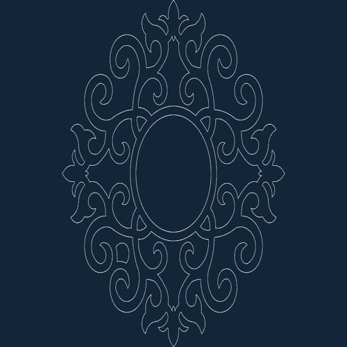 طرح قاب آینه‌ای گرد - mirror frame round 55 - برای دستگاه CNC چوب و لیزر (سی ان سی)