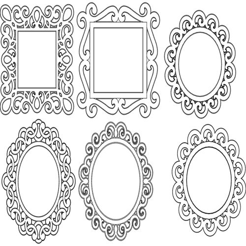 طرح قاب آینه - mirror frames - برای دستگاه CNC چوب و لیزر (سی ان سی)