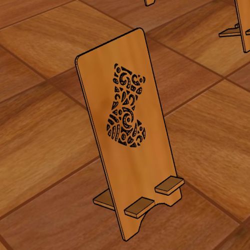 طرح نگهدارنده گوشی موبایل کریسمس جوراب چوبی لیزر - mobile phone holder christmas stocking wooden laser cut - برای دستگاه CNC چوب و لیزر (سی ان سی)